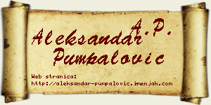 Aleksandar Pumpalović vizit kartica
